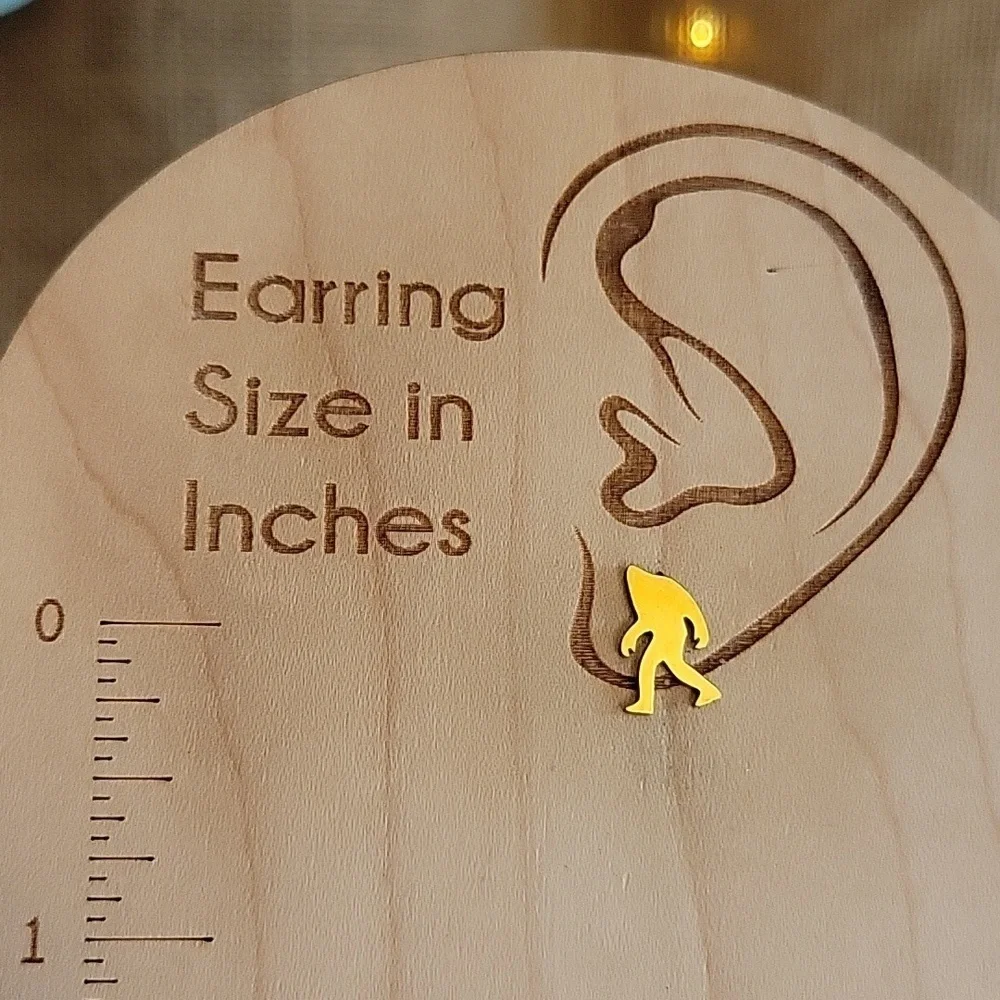 BIGFOOT STUD EARRINGS, Choice of Color - Picture 4 of 6